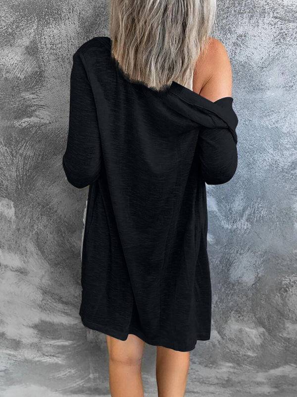 Solid Long Sleeve Button Front Lightweight Cardigan
