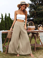Load image into Gallery viewer, Women’s Solid Tiered Wide Leg Pants in 4 Colors Waist 25-31 - Wazzi&#39;s Wear