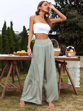 Load image into Gallery viewer, Women’s Solid Tiered Wide Leg Pants in 4 Colors Waist 25-31 - Wazzi&#39;s Wear