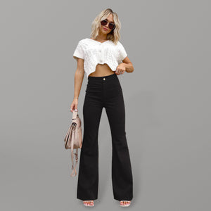 Women’s Solid Bellbottom Corduroy Pants in 6 Colors Waist 28-36