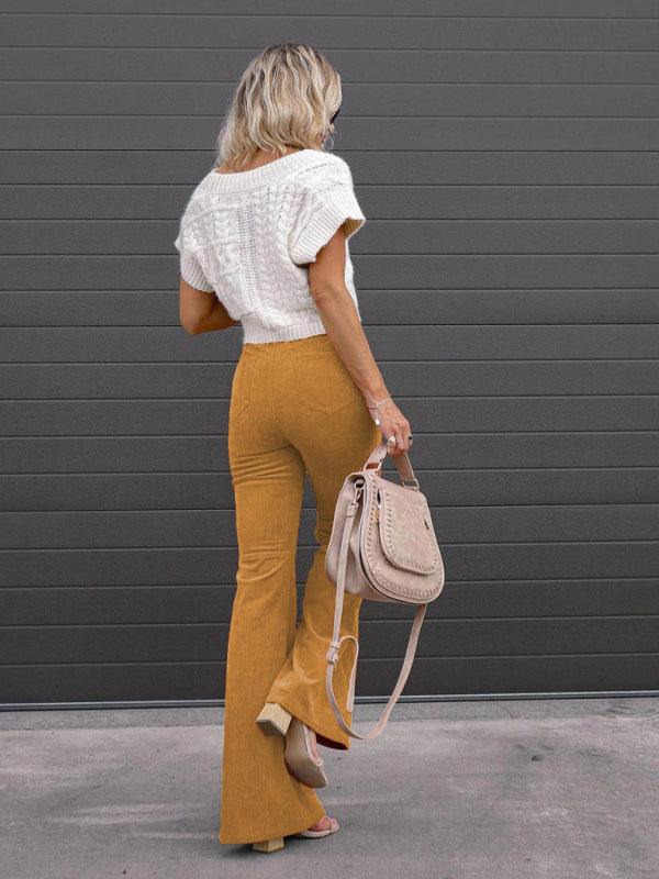 Women’s Corduroy High Waist Bellbottom Pants