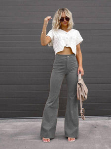 Women’s Solid Bellbottom Corduroy Pants in 6 Colors Waist 28-36
