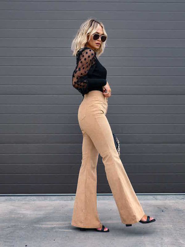 Women’s Corduroy High Waist Bellbottom Pants