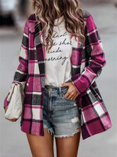Load image into Gallery viewer, Women’s Plaid Print Oversize Wool Blend Open Front Blazer in 6 Colors S-3XL