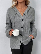 Load image into Gallery viewer, Women’s Hooded Button Front Sweater Cardigan in 3 Colors S-XL - Wazzi&#39;s Wear