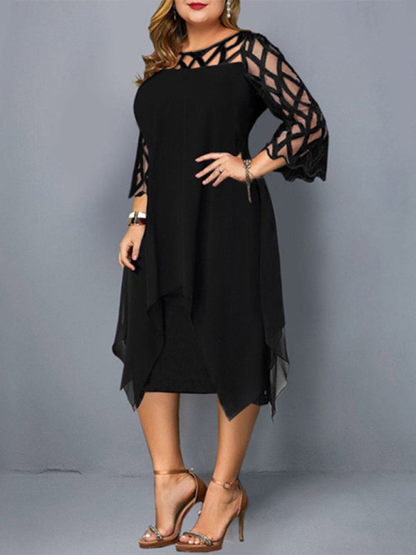 Plus size black lace clearance dress