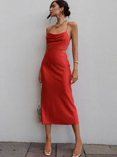 Load image into Gallery viewer, Women&#39;s Satin Slip Dress with Adjustable Tie and Open Back in 3 Colors S-L