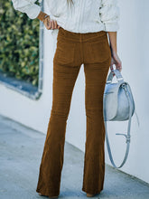 Load image into Gallery viewer, Women’s High Elastic Waist Flared Corduroy Pants in 10 Colors Waist 34-45 - Wazzi&#39;s Wear