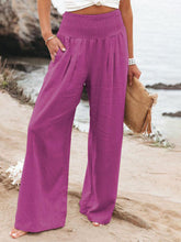 Load image into Gallery viewer, Women&#39;s Solid Wide Leg Pants with Pockets and Smocked Waist in 8 Colors Sizes 2-16