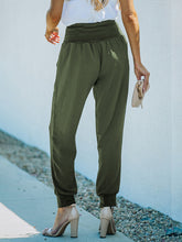 Load image into Gallery viewer, Women&#39;s Solid Cuffed High Waist Jogger Pants with Pockets in 2 Colors Waist 26-33