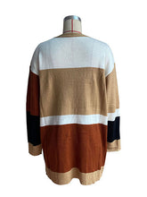 Load image into Gallery viewer, Women&#39;s Cable Knit Color Block Cardigan