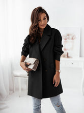 Load image into Gallery viewer, Women&#39;s Double-Breasted Solid Wool Coat in 4 Colors S-1X