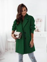 Load image into Gallery viewer, Women&#39;s Double-Breasted Solid Wool Coat in 4 Colors S-1X
