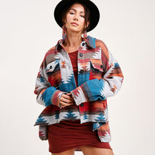Load image into Gallery viewer, Women&#39;s Ethnic Geometric Long Sleeve Wool Jacket in 6 Colors S-XL - Wazzi&#39;s Wear