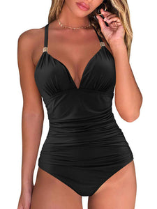 Women's Halter One-Piece Swimsuit in 11 Colors Sizes S-XL