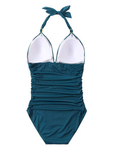 Women's Halter One-piece Swimsuit in 11 Colors Sizes S-XL