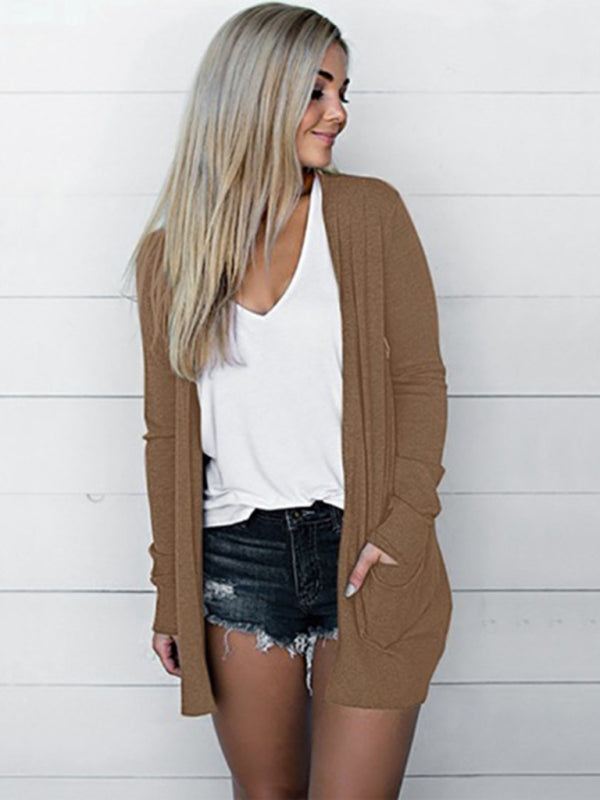 Women's Long Sleeve T-Shirt Cardigan in 5 Colors Sizes 4-18 - Wazzi's Wear