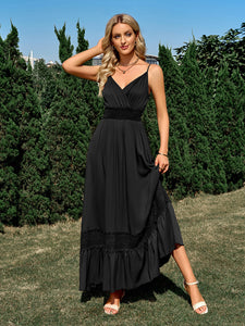Women's Solid Wrap Sleeveless Ruffled Maxi Dress in 3 Colors S-XL