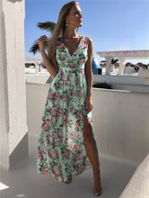 Load image into Gallery viewer, Women’s Floral Print Sleeveless Chiffon Maxi Dress in 4 Colors - Wazzi&#39;s Wear
