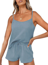 Load image into Gallery viewer, Women’s Solid Loungewear Tank and Shorts Set in 6 Colors S-XL