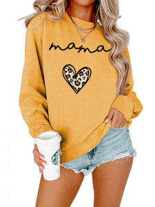 Women's Mama Long Sleeve Crewneck Sweatshirt in 6 Colors S-XL - Wazzi's Wear