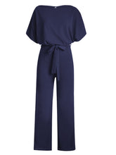 Load image into Gallery viewer, Women&#39;s Solid Crewneck Short Sleeve Jumpsuit in 4 Colors S-XL