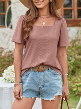 Load image into Gallery viewer, Women&#39;s Solid Square Neck Top with Short Sleeves in 9 Colors Sizes 4-20 - Wazzi&#39;s Wear