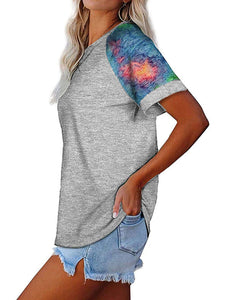 Women's Camouflage Round Neck Short Sleeve T-Shirt in 5 Colors Sizes S-XXL - Wazzi's Wear
