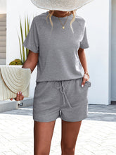 Load image into Gallery viewer, Women&#39;s Solid Color 2-piece Short Sleeve Tee With Shorts Set in 5 Colors