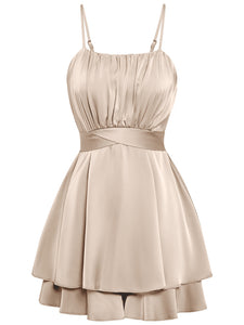Women's Solid Sleeveless Romper with Waist Tie and Spaghetti Straps in 3 Colors S-XL