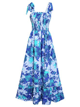Load image into Gallery viewer, Women&#39;s Ruffled Smocked Boho Maxi Dress with Shoulder Ties in 2 Colors Sizes 4-18
