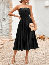 Load image into Gallery viewer, Women&#39;s Solid Strapless Taffeta Lace Midi Dress in 3 Colors S-XL