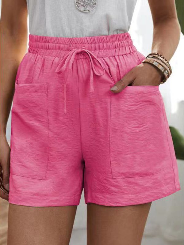 Women's Solid Drawstring Shorts with Pockets in 5 Colors Sizes 4-16 - Wazzi's Wear