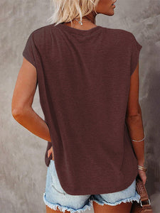 Women's Solid Short Sleeve Top with Round Neck in 8 Colors Sizes 2-18
