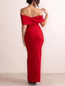 Women's Elegant Off-the-Shoulder Gown in 2 Colors S-XL