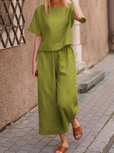 Women's Casual Loose Fit Two-Piece Set in 5 Colors Sizes 4-34