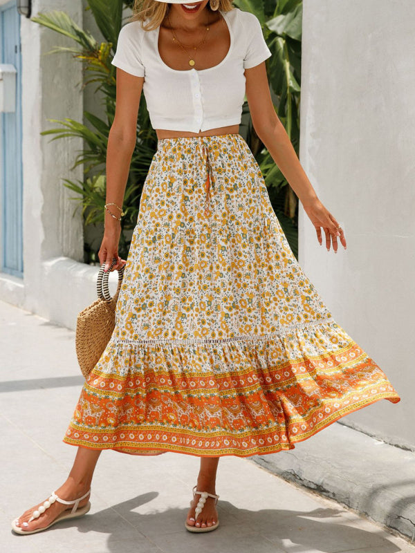Women’s Boho Maxi Skirt in 3 Colors Sizes 4-10 - Wazzi's Wear