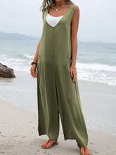 Load image into Gallery viewer, Women’s Solid Wide Leg Cotton Jumpsuit with Pockets in 5 Colors Sizes 4-24