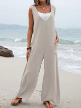 Load image into Gallery viewer, Women’s Solid Wide Leg Cotton Jumpsuit with Pockets in 5 Colors Sizes 4-24
