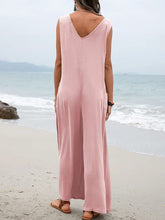Load image into Gallery viewer, Women’s Solid Wide Leg Cotton Jumpsuit with Pockets in 5 Colors Sizes 4-24 - Wazzi&#39;s Wear