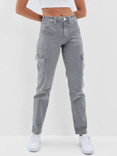 Load image into Gallery viewer, Women’s Grey Straight Leg Cargo Pants with Pockets Sizes 4-22