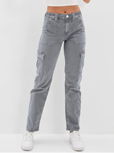 Load image into Gallery viewer, Women’s Grey Straight Leg Cargo Pants with Pockets Sizes 4-22