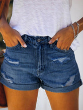 Load image into Gallery viewer, Women&#39;s Stretch Mid Rise Denim Ripped Shorts in 3 Colors Sizes 4-20