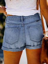 Load image into Gallery viewer, Women&#39;s Stretch Mid Rise Denim Ripped Shorts in 3 Colors Sizes 4-20