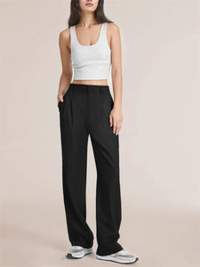 Women's Solid High Waist Wide Leg Pants in 4 Colors Sizes 2-14