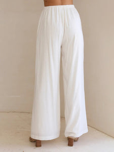Women's Solid Drawstring Wide Leg Pants in 3 Colors Sizes 4-22