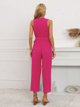 Load image into Gallery viewer, Women&#39;s Sleeveless V Neck Ruffled Pleated Jumpsuit in 5 Colors Sizes 4-12