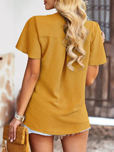 Women’s Solid Flutter Sleeve Top in 5 Colors S-XL - Wazzi's Wear