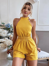 Load image into Gallery viewer, Women&#39;s Halter Neck Romper with Pockets XS-L