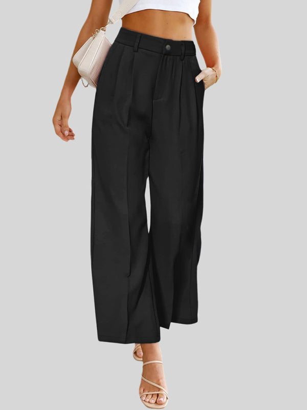 Women's Casual Wide Leg Pants With High Waist and Pockets in 5 Colors S-3XL - Wazzi's Wear